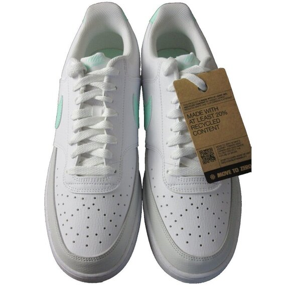 Nike Men\'s Court Vision Lo NN Leather Shoes White Mint Green Sizes NIB main image 4